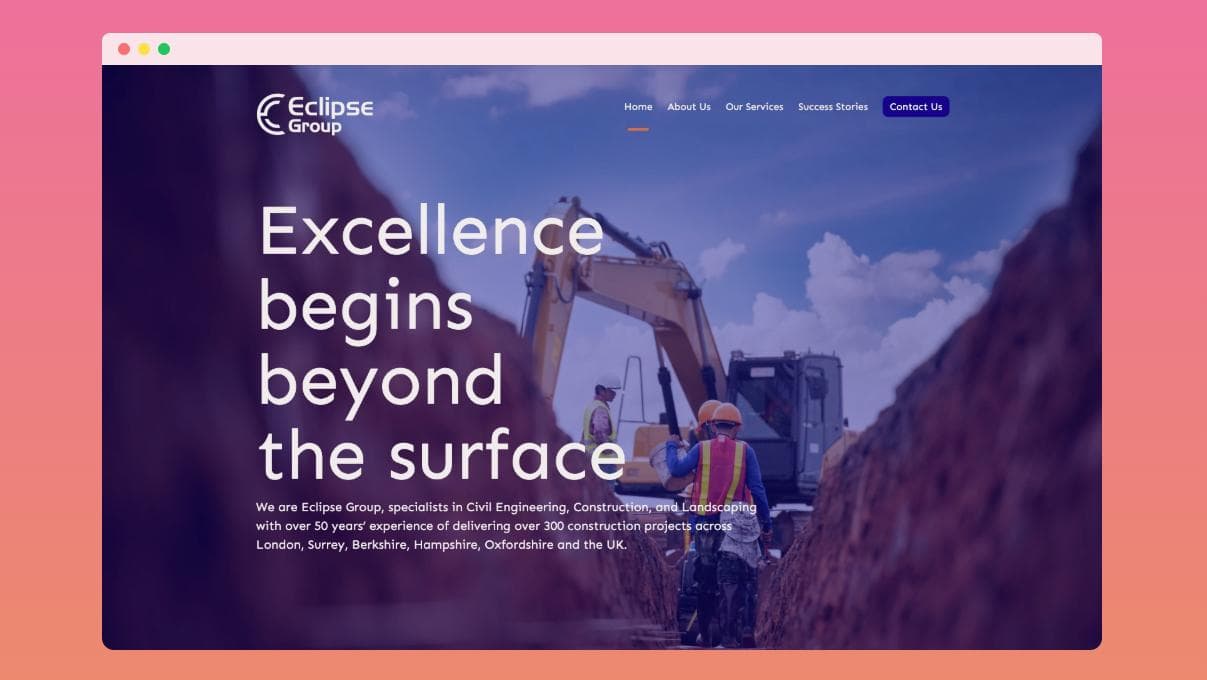 Eclipse Construction website