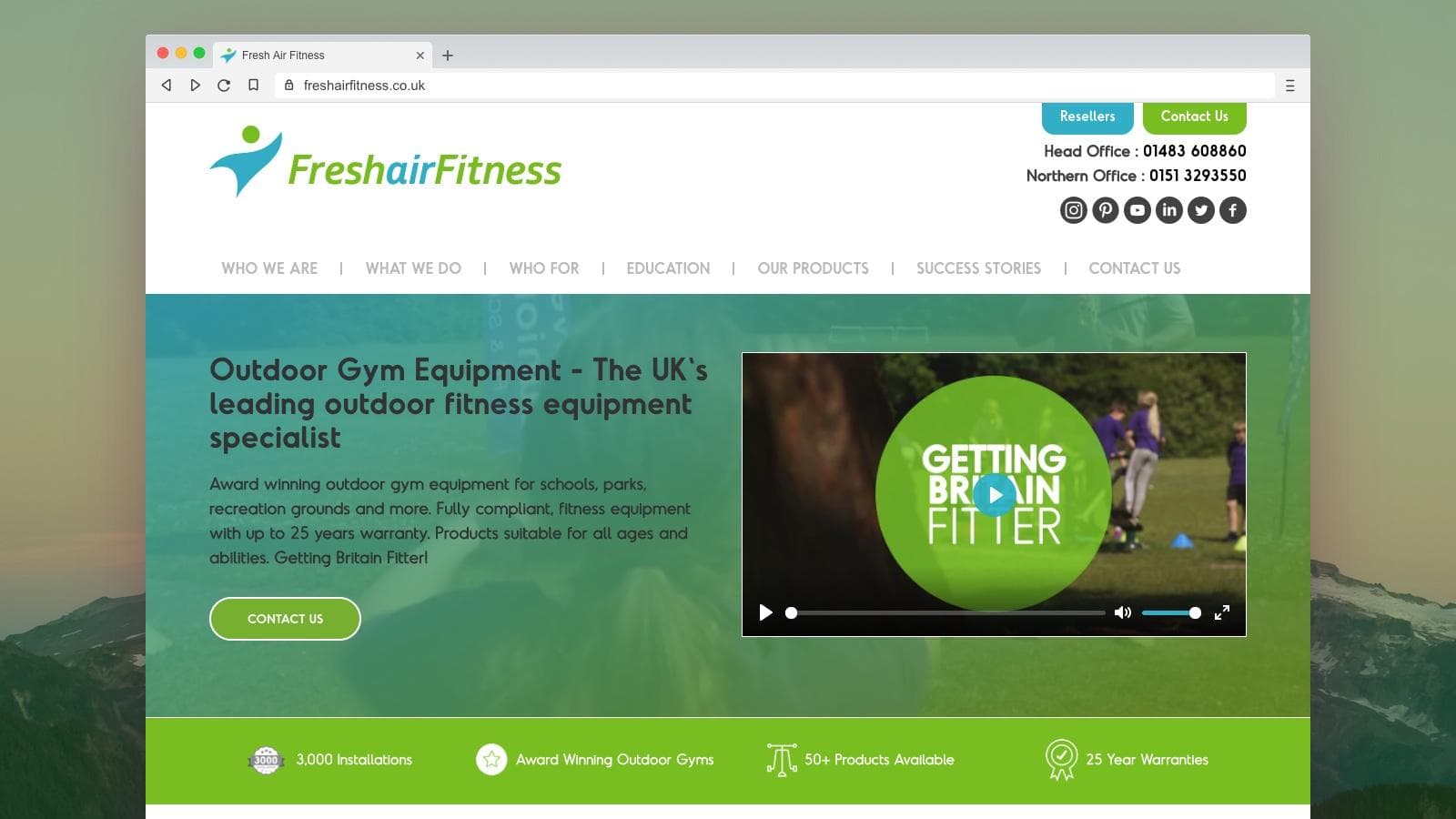 Fresh Air Fitness website